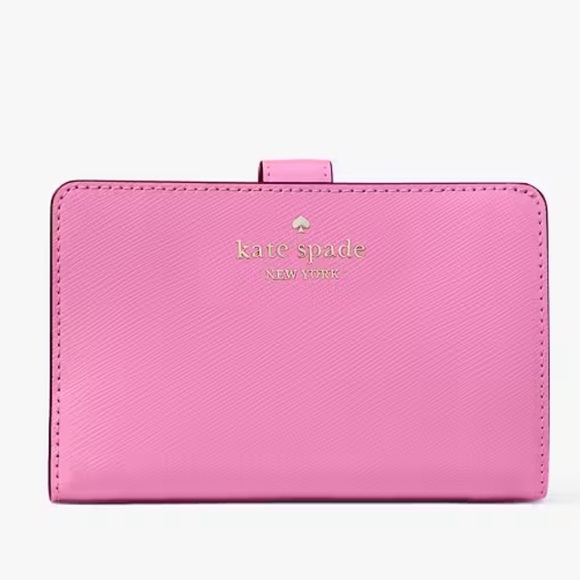 Kate spade Madison Saffiano Leather Medium Bifold Wallet in Surf Pink NWT